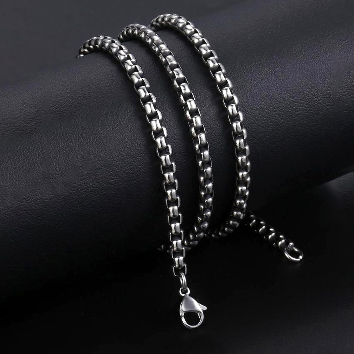 Yellow Chimes Chain for Men and Boys Silver Figaro Neck Chain for Men | 2 Pcs Combo of Stainless Steel Chains for Men | Birthday Gift for Men and Boys Anniversary Gift for Husband