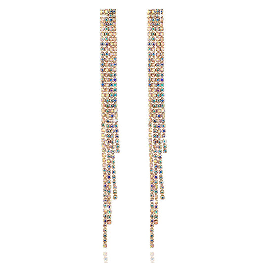 Yellow Chimes Crystals from Swarovski Glamouring Chandelier Crystal Earrings for Women and Girls