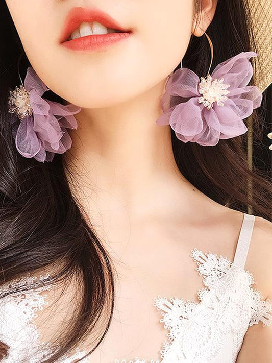 Yellow Chimes Earrings For Women Purple Floral Drop chic Earrings For Women and Girls