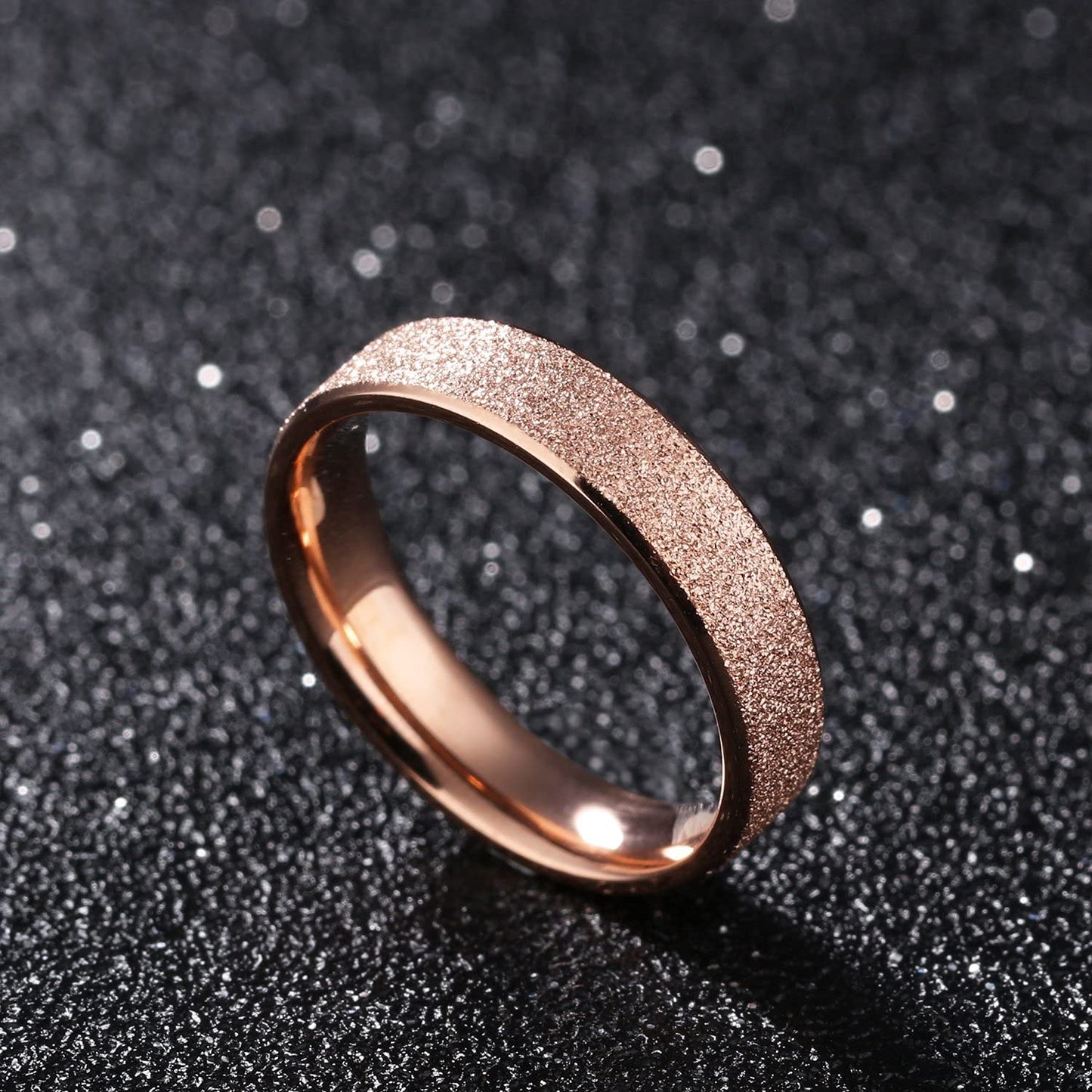 Yellow Chimes Combo of 2 PCs Stainless Steel Dazzling Stardust Rose Gold Blue Ring for Men and Women