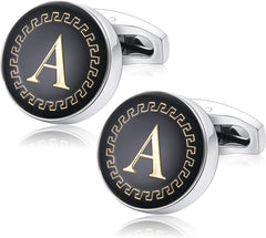 Yellow Chimes Cufflinks for Men Alphabet Letter A Statement Stainless Steel Cufflinks for Men and Boy's