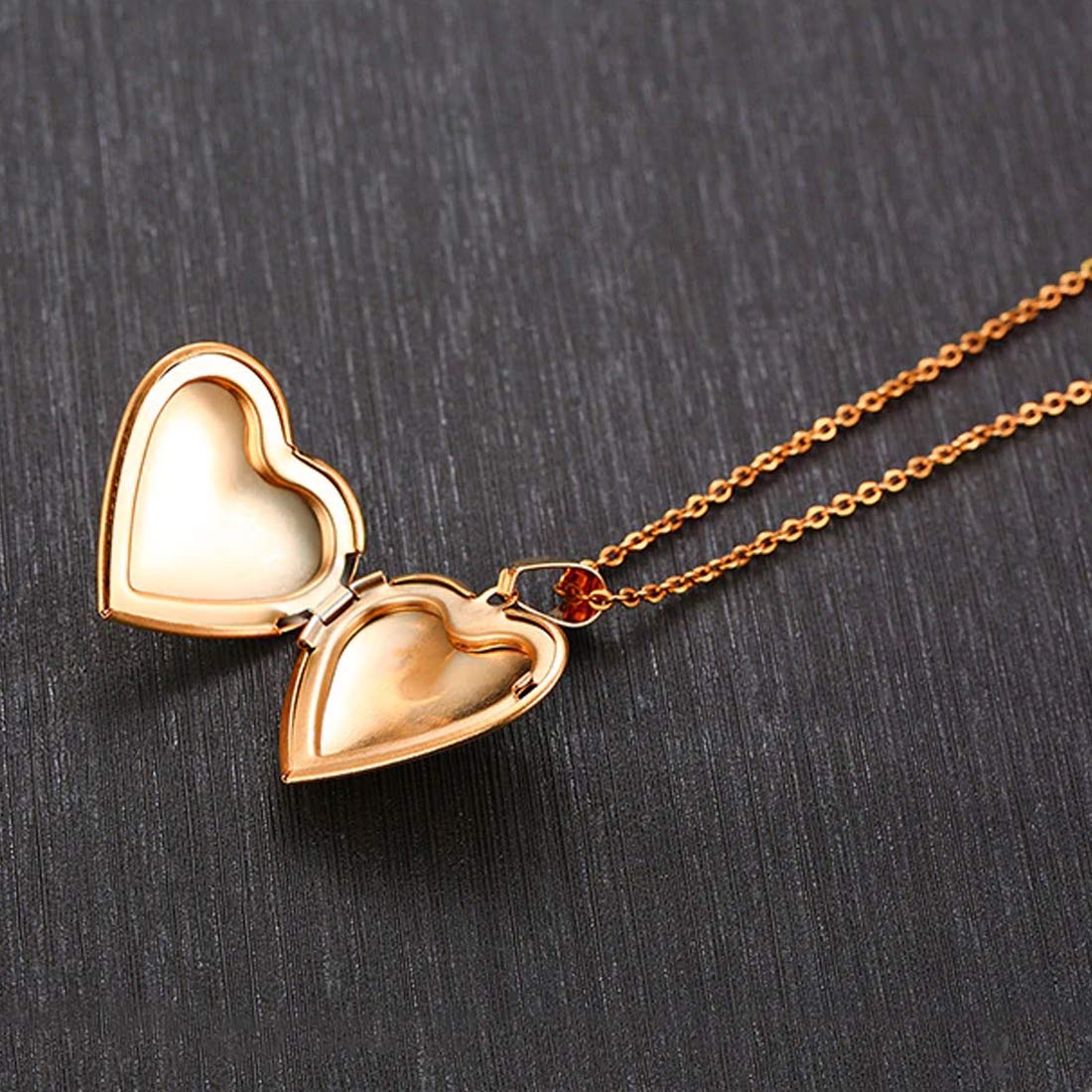 Yellow Chimes Pendant for Women Rose Gold Plated Openable Heart Photo Frame Locket Gift Jewelry Pendant Necklace for Men and Women.