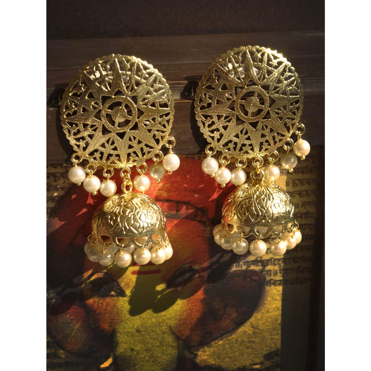 Yellow Chimes Latest Stylish Contemporary Pearl Jhumka Earrings for Women and Girls