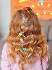 Melbees by Yellow Chimes Hair Clips for Girls Kids Hair Accessories for Girls Hair Claw Clips for Girls Kids Multicolor Butterfly Small Claw Clip 24 Pcs Mini Hair Claw Clips for Girls Baby's Clutchers for Hair