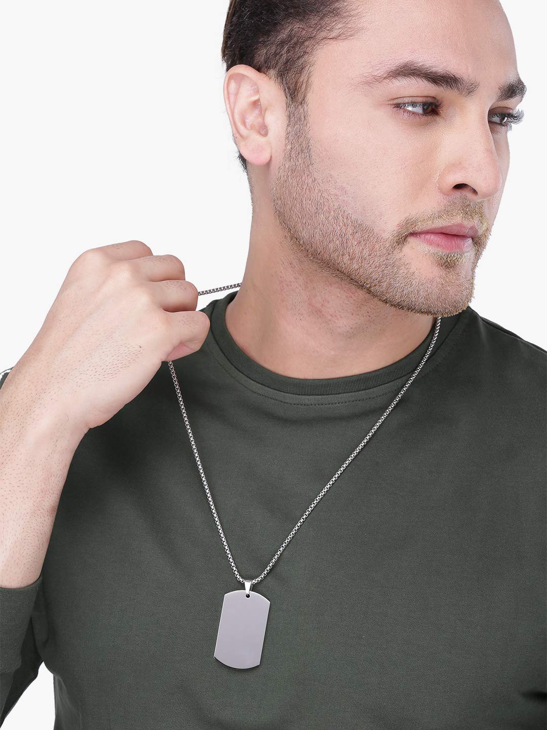 Mens Sterling Silver Dog Tag Pendant Necklace - JCPenney
