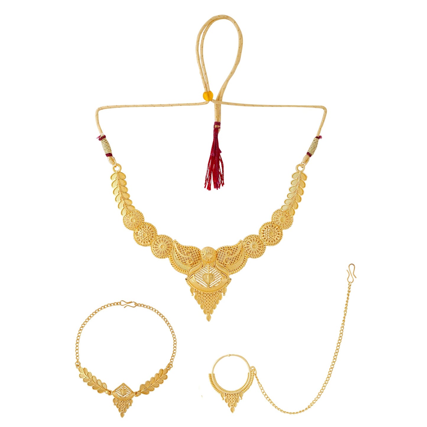 Yellow Chimes Jewellery Set for Women and Girls One Gram Gold Jewellery Set for Women | Gold Plated Bridal Choker Necklace Set | Birthday Gift for Girls & Women Anniversary Gift for Wife