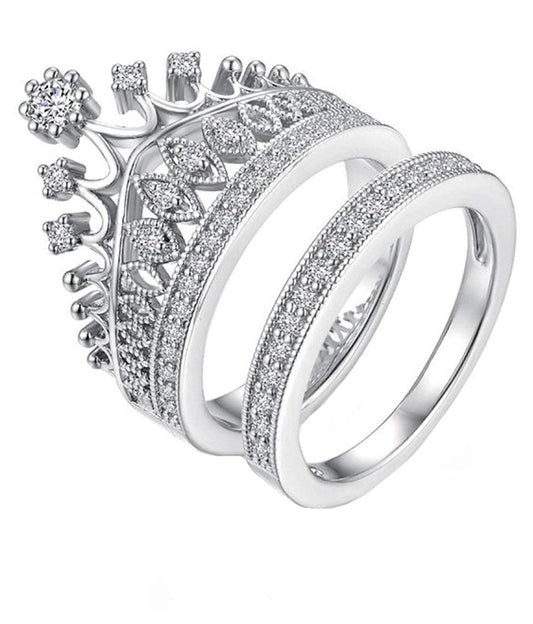 Yellow Chimes Rings for Women Stylish Elegant White Stoned Crystal from Austrian Collection Studded Rings for Women and Girls