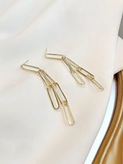Yellow Chimes Earrings for Women and Girls Fashion Golden Dangler | Western Style Geometric Interlinked Chain Long Danglers Earrings | Birthday Gift for Girls & Women Anniversary Gift for Wife