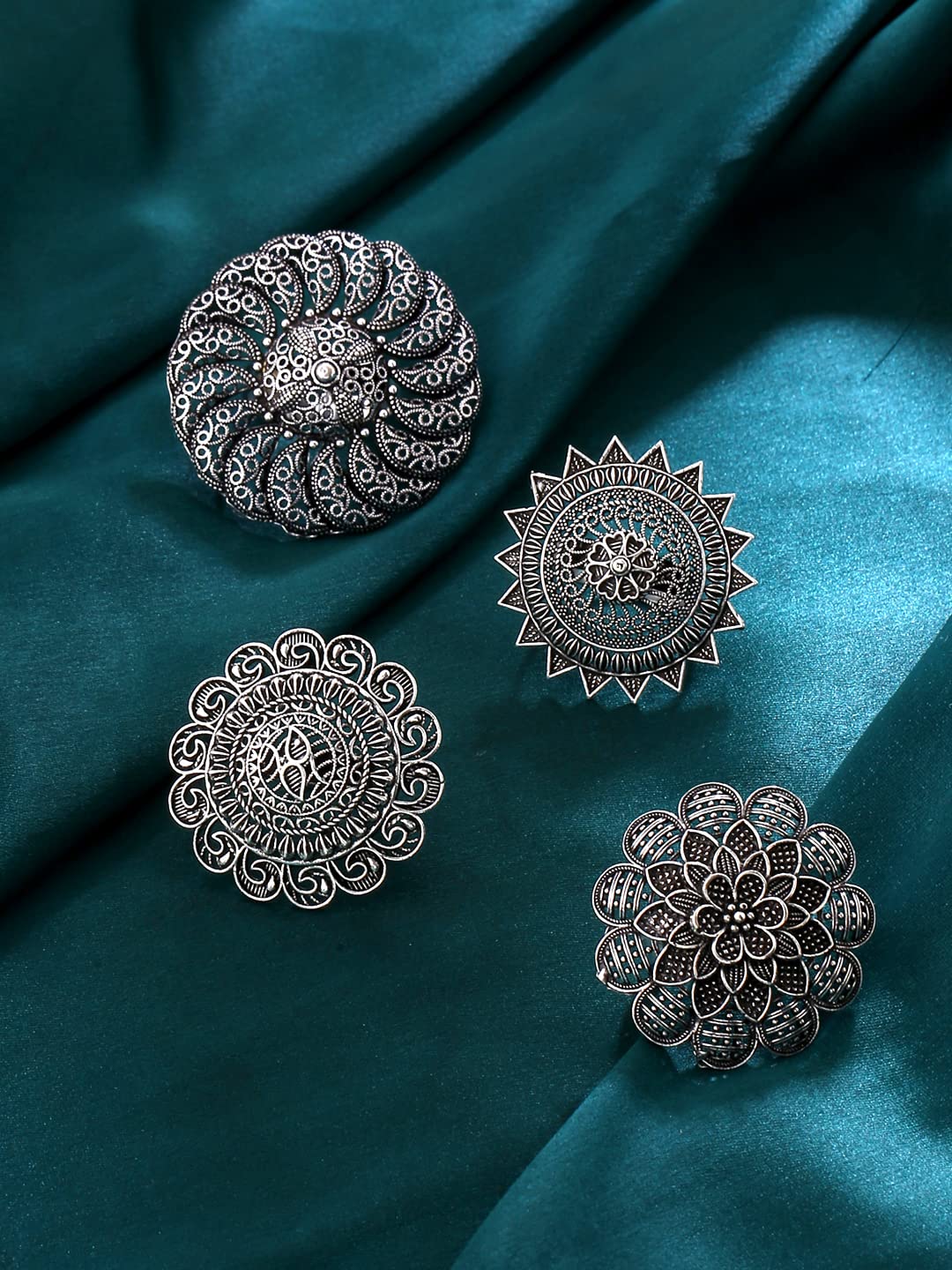 Peacock - Silver Oxidised Ring – Craft Store of India
