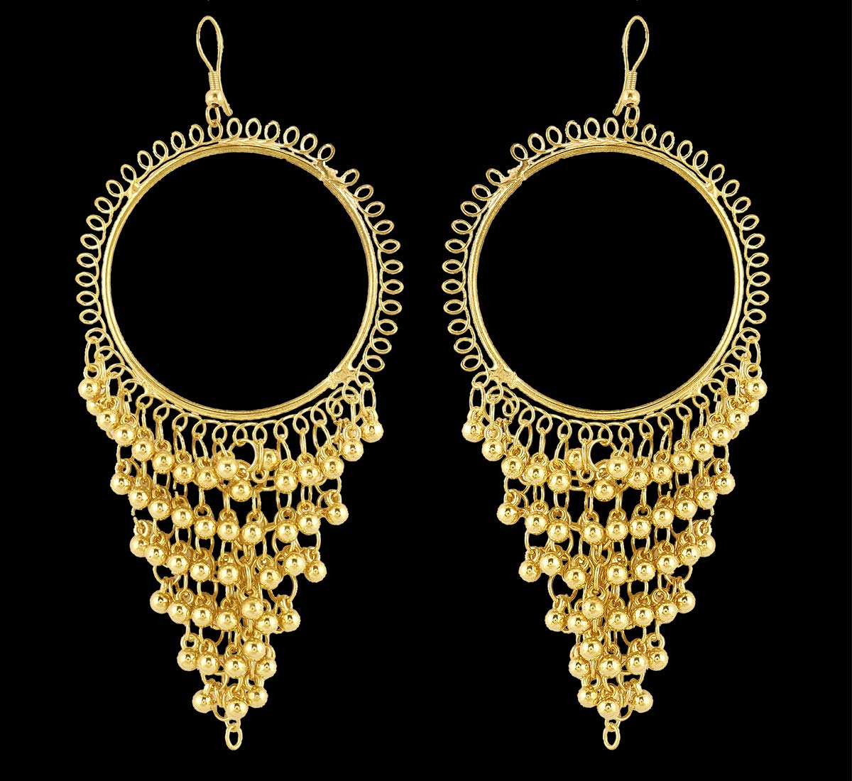 Yellow Chimes Combo of 2 Pairs - Silver Golden Dangler's Traditional Chandbali Earrings for Women and Girls