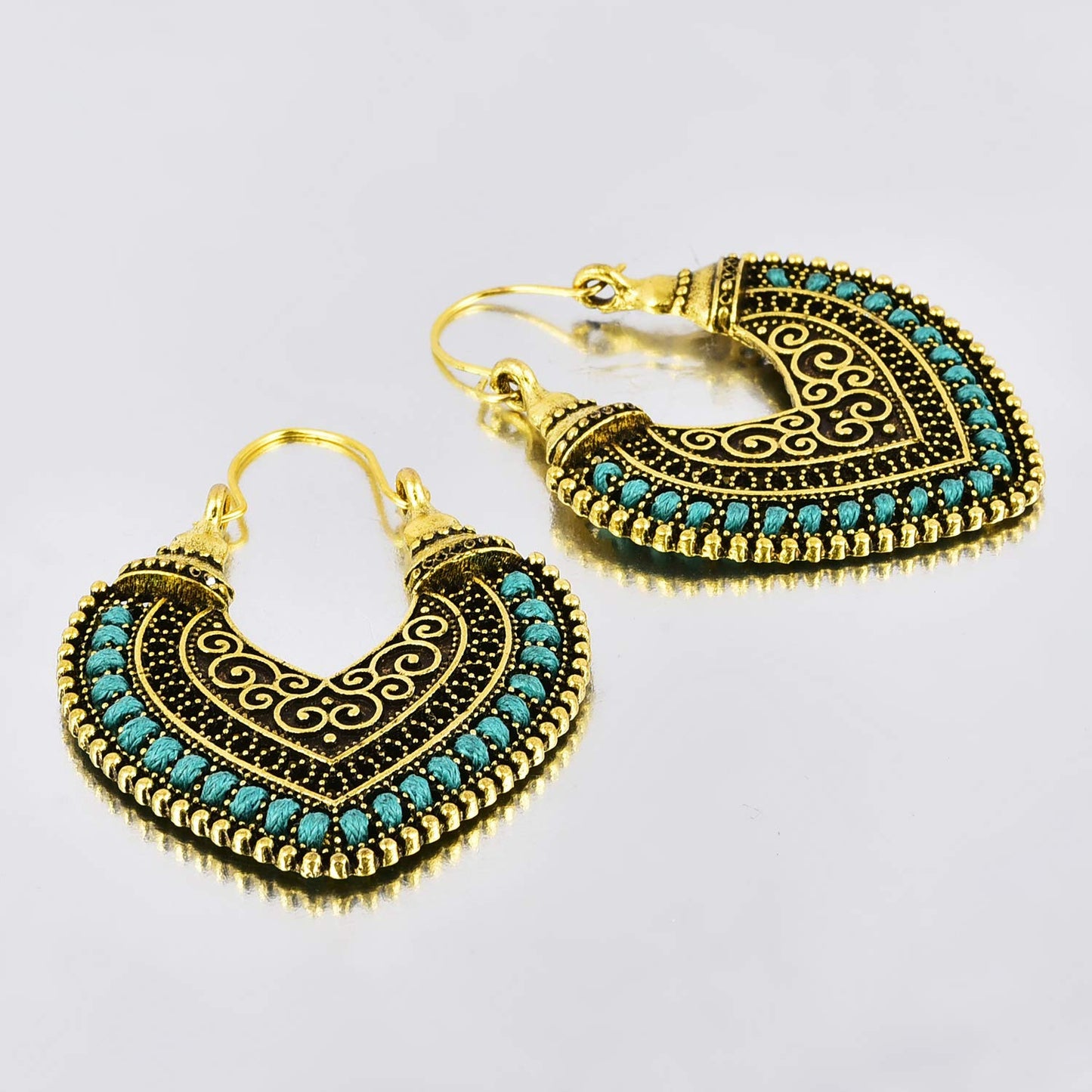 Yellow Chimes Oxidized Indian Traditional Fancy Earrings Chandbali for Women and Girls