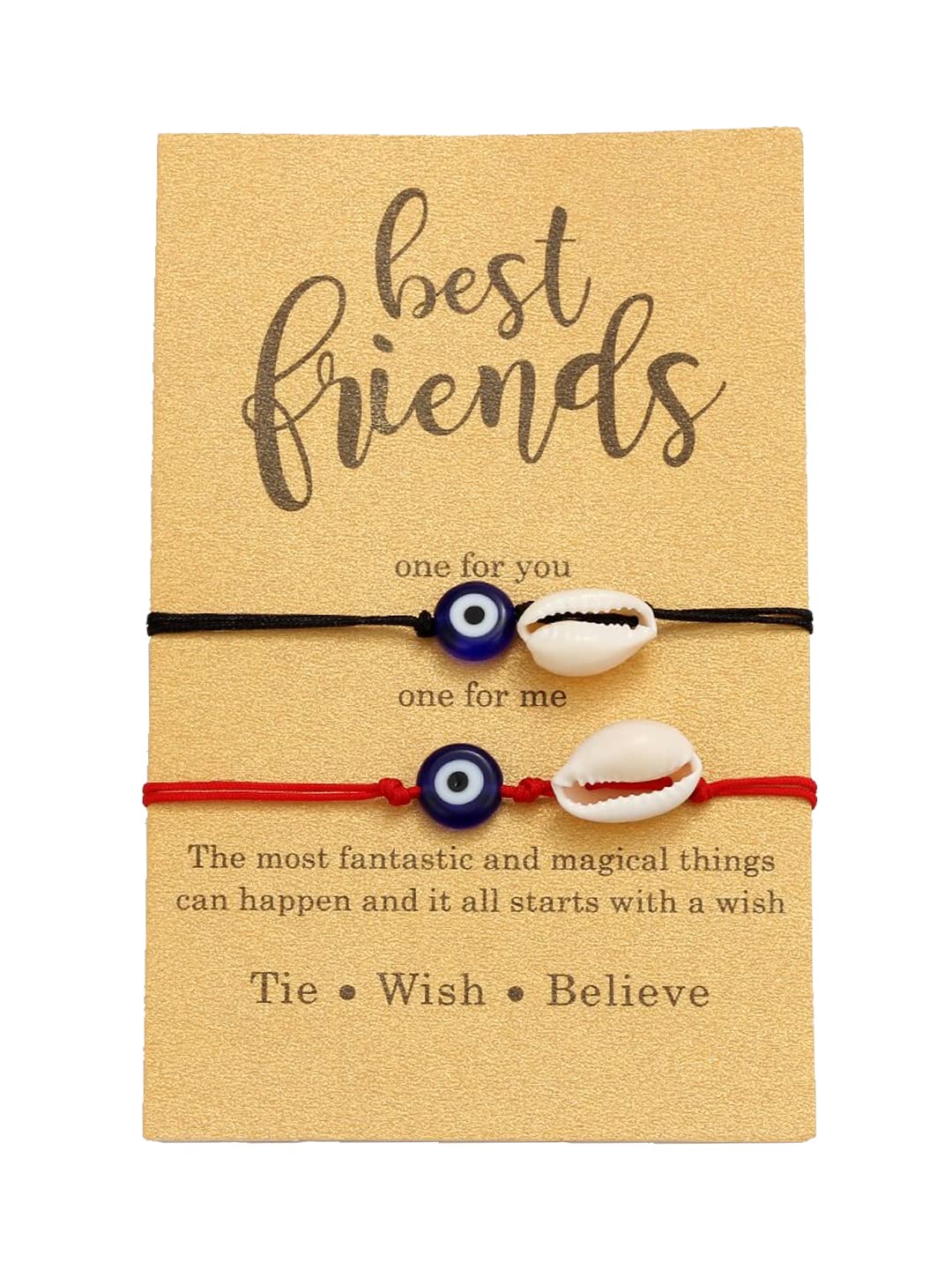 Yellow Chimes Evil Eye Bracelets for Women 2 PCs Black Red Best Friendship Bracelet Nylon Cord Adjustable Thread Wrist Band Bracelet for Boys and Girls