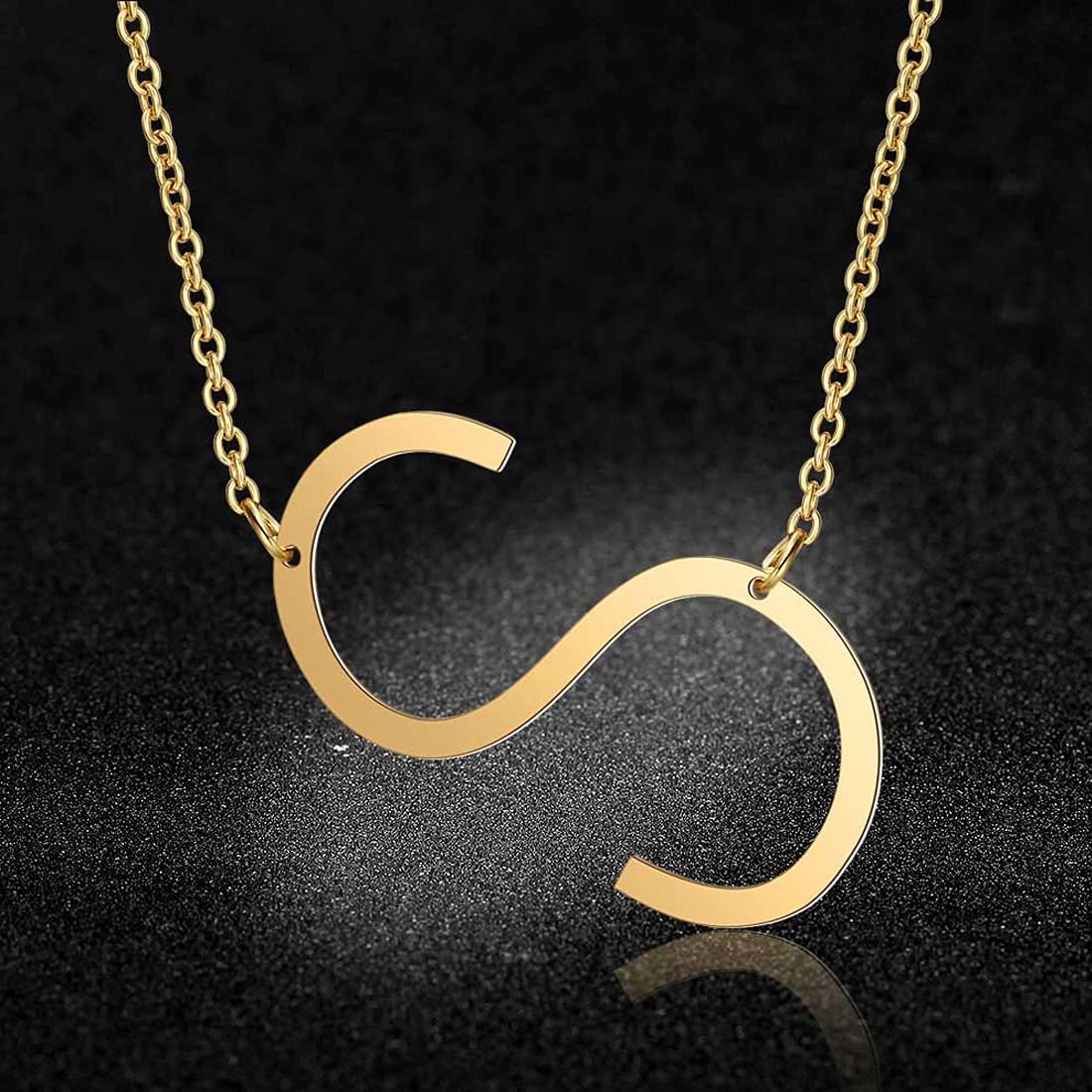 Yellow Chimes Alphabet Necklace for Women Initial Letter Alphabet A Pendant Stainless Steel Gold Plated Chain Pendant Necklace for Women and Girls.