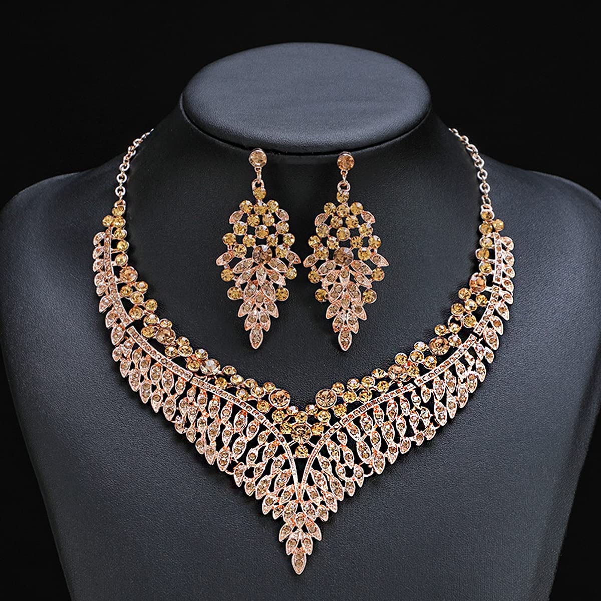 Yellow Chimes Jewellery Set For Women Gold Toned Crystal Designed Necklace Set For Women and Girls Valentine Gift for Girls