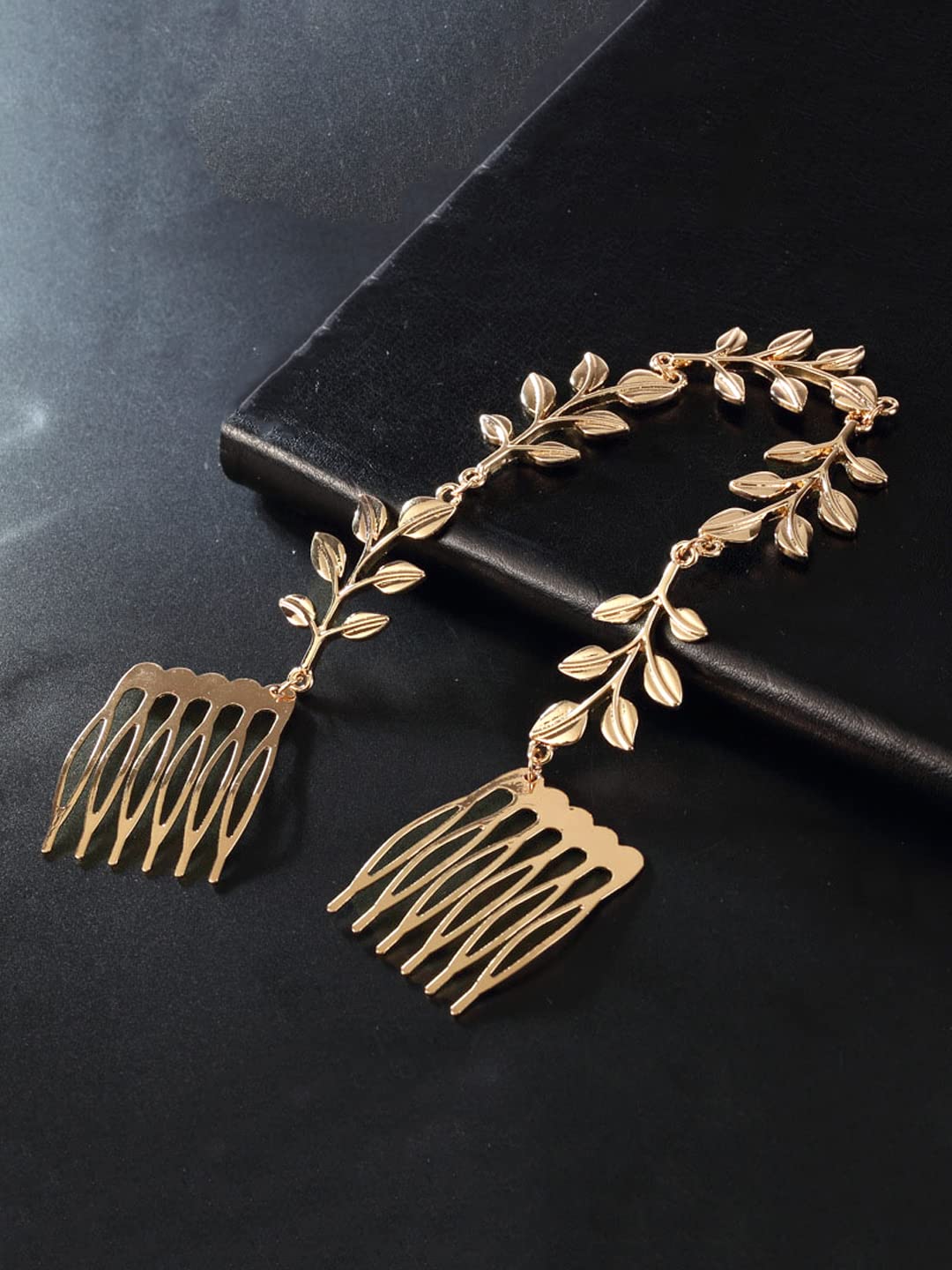 Yellow Chimes Comb Pin For Women Gold Tone Floral Hair Comb Clip For Women and Girls