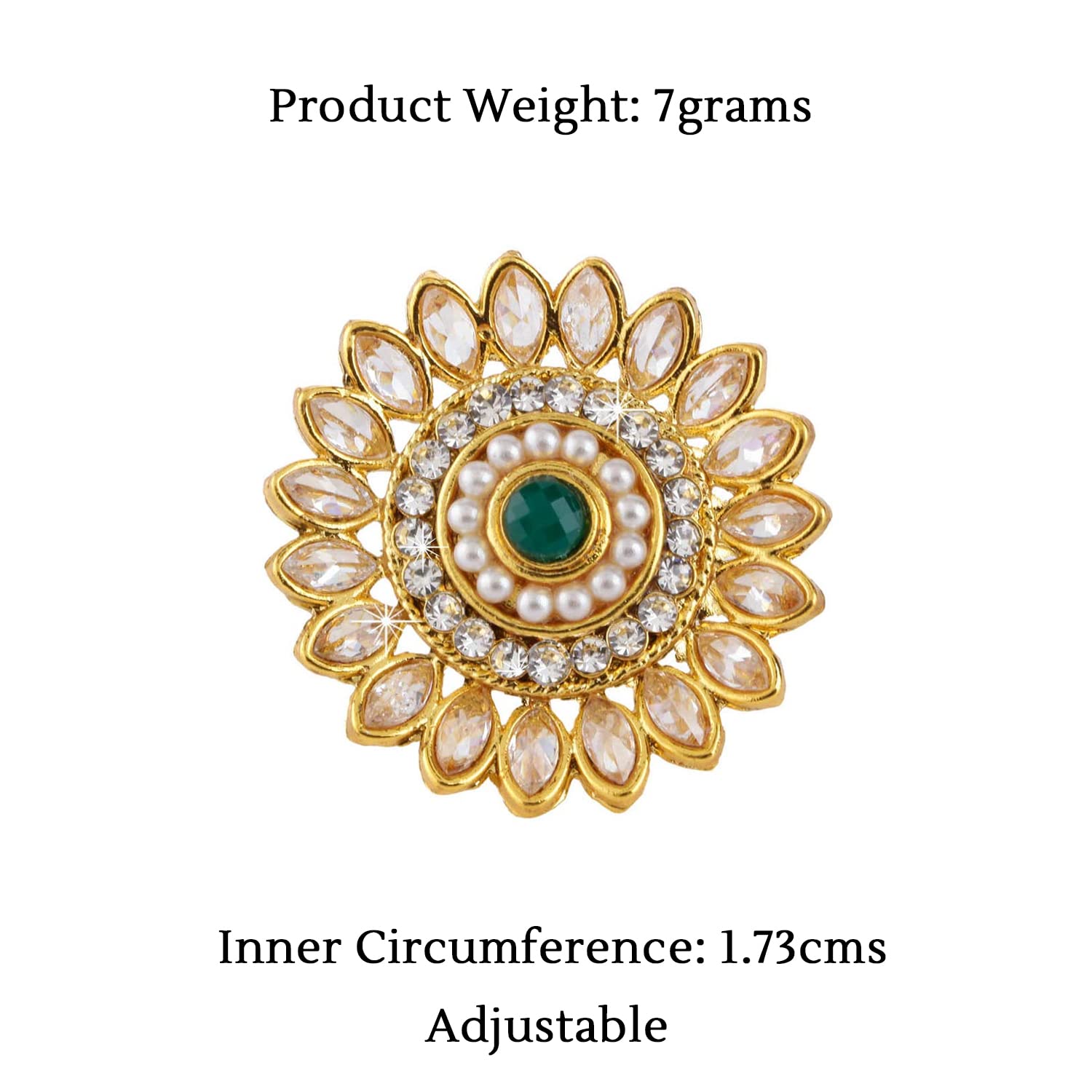 Buy Green Star Kundan Cocktail Ring for Women Online at Ajnaa Jewels |391188