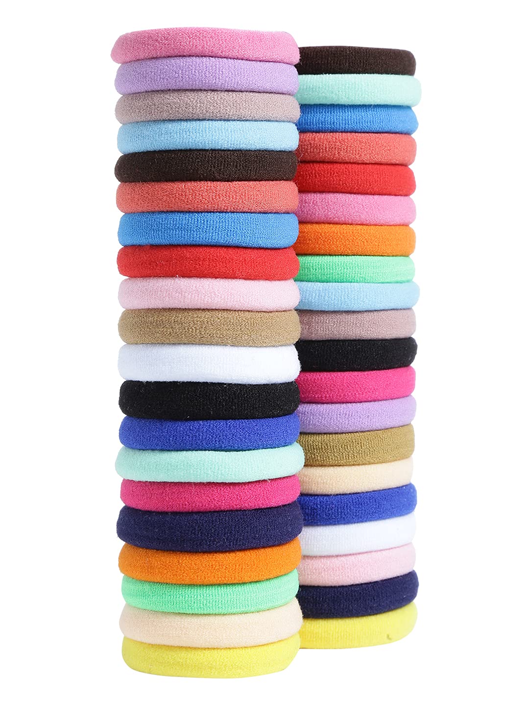 Melbees by Yellow Chimes 50 Pcs Flower Mini Hair Claw Clips with 40 pcs Pony Holders Rubber Bands, Hair Acessories for Girls Women Kids (Pack of 90), Multi-Color, Medium