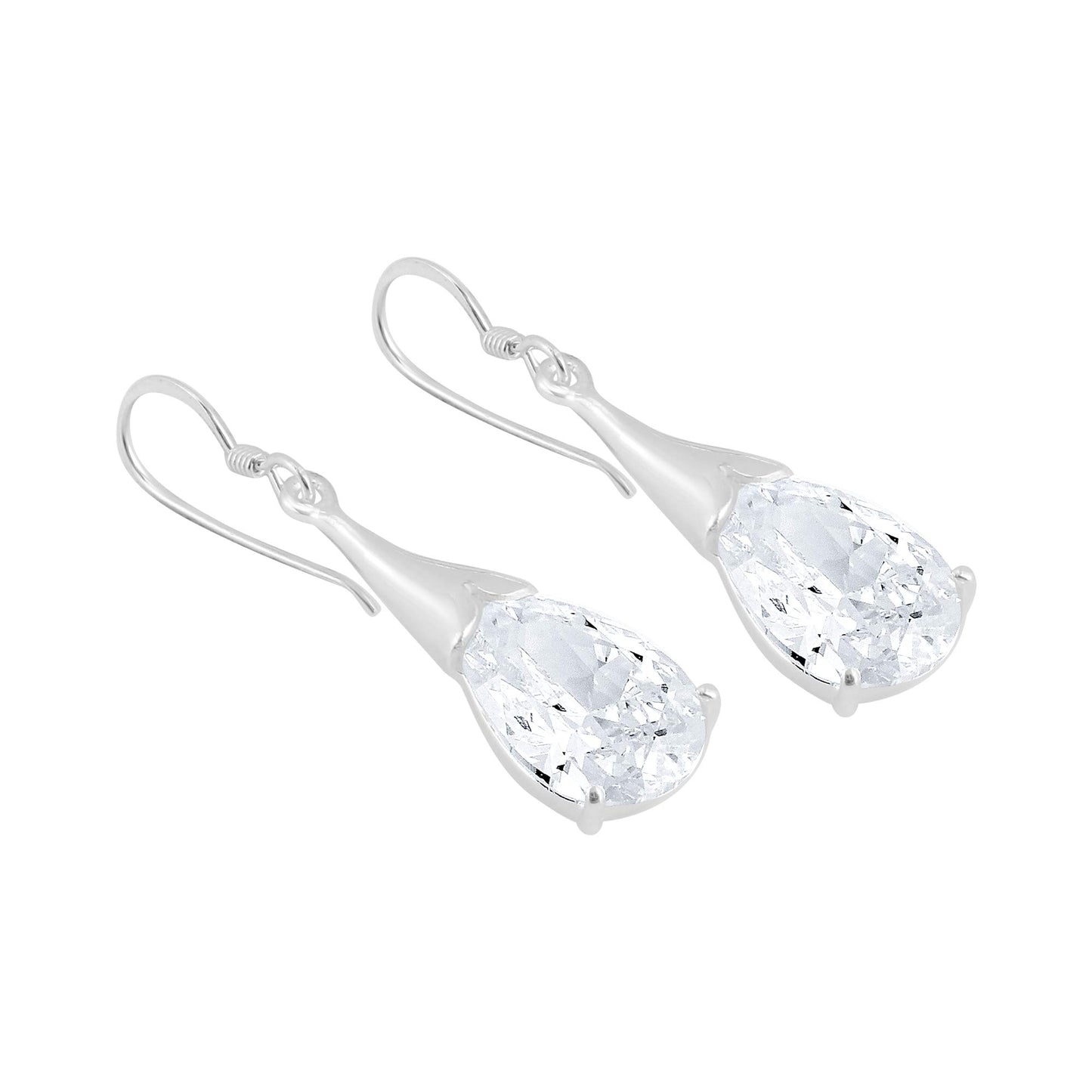 Yellow Chimes 925 Sterling Silver Hallmark and Certified Purity Crystal Drop Earrings for Women and Girls