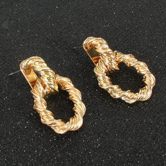 Yellow Chimes Latest Fashion Gold Plated Geometric Design Dangle Earrings for Women and Girls, Medium (YCFJER-10GEOMTRC-GL)