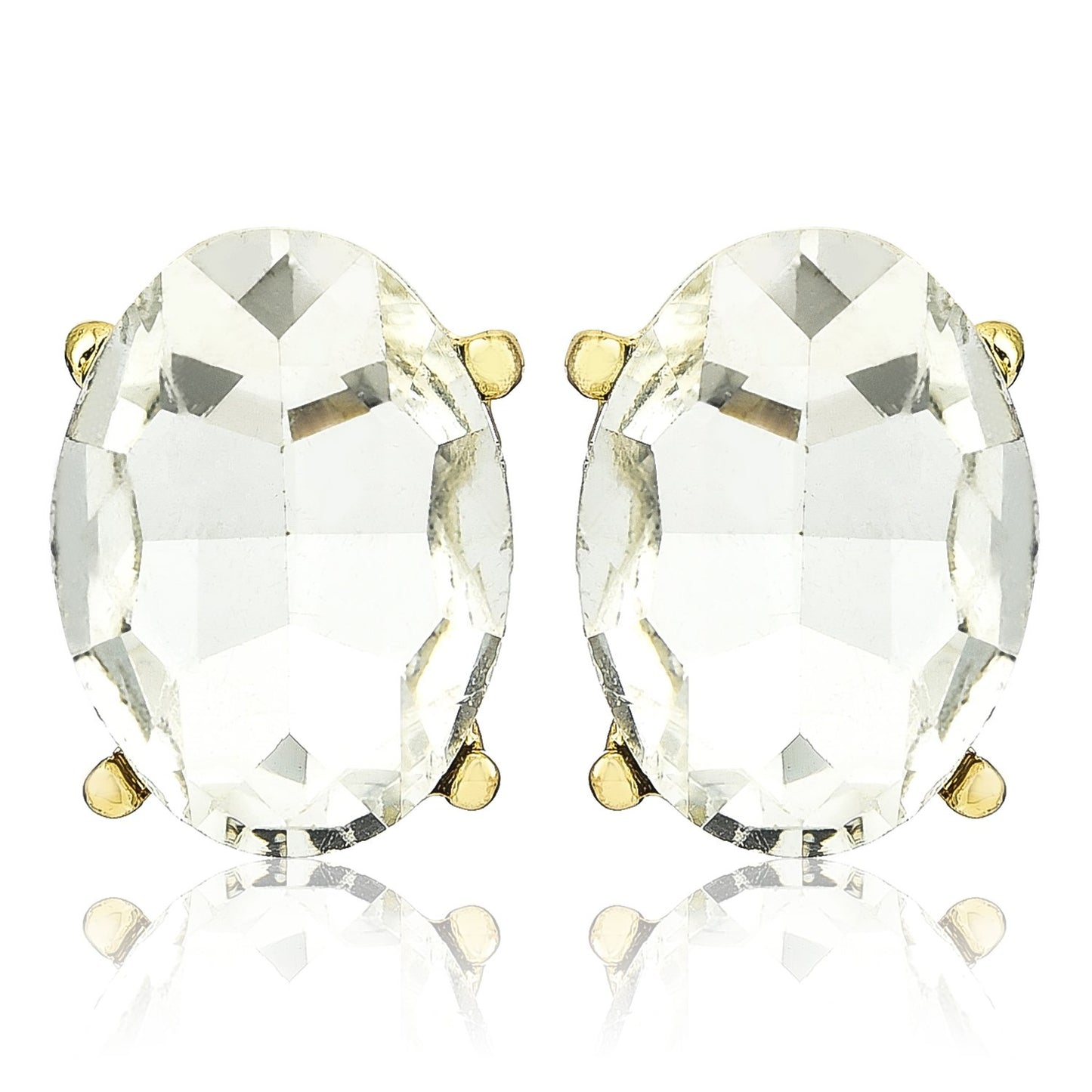 Yellow Chimes Moxie Collection Multi-color Crystal Stud Earrings For Women & Girls (White)