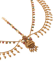 Yellow Chimes Head Chain Daamini For Women Gold Toned Multicolor Layered Temple Bridal Traditional Mathapatti Daamini For Women and Girls