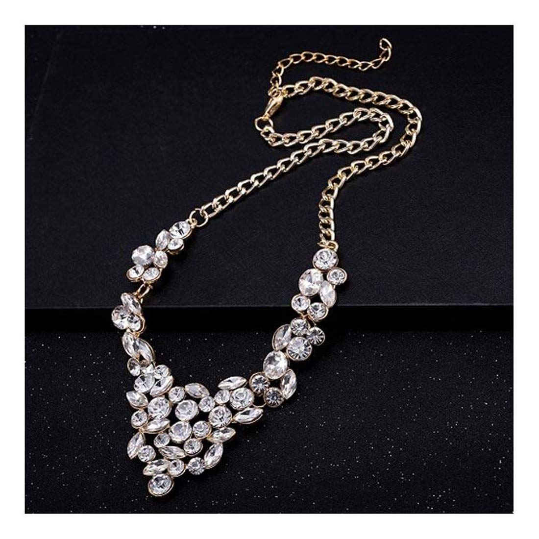 Yellow Chimes Fancy Party Ware Crystal Gold-Plated Plated Alloy Necklace for Women and Girls