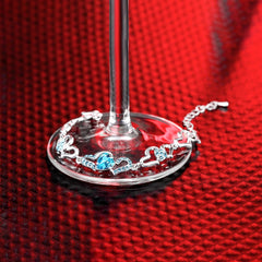 Kairangi Blue Metal Crystal Cz Charm Bracelet for Women