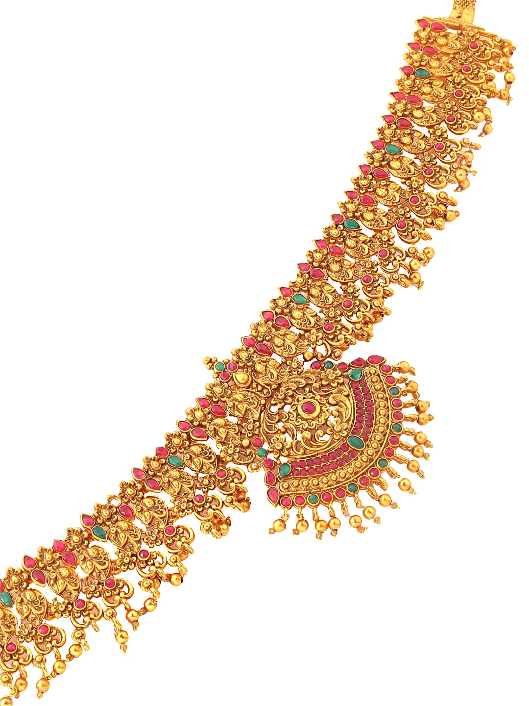 Yellow Chimes Kamarbandh For Women Gold Plated Multicolured Crystal Studed Traditional Bridal Saree Kamarbandh For Women and Girls