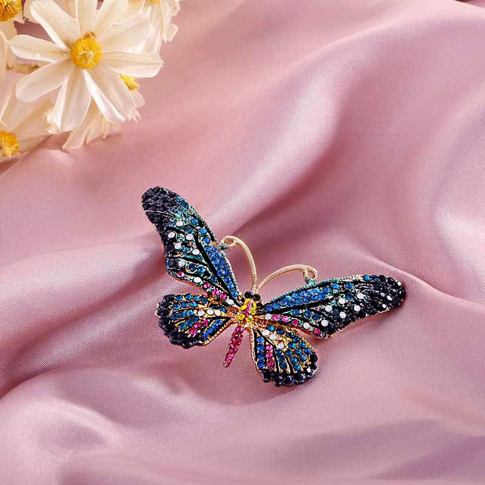 Yellow Chimes Brooch for Women Blue Butterfly Shaped Brooch Fashionable Brooch for Girls and Women.