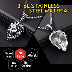 Yellow Chimes Stainless Steel Locket Long Silver Pendant for Men and Boys