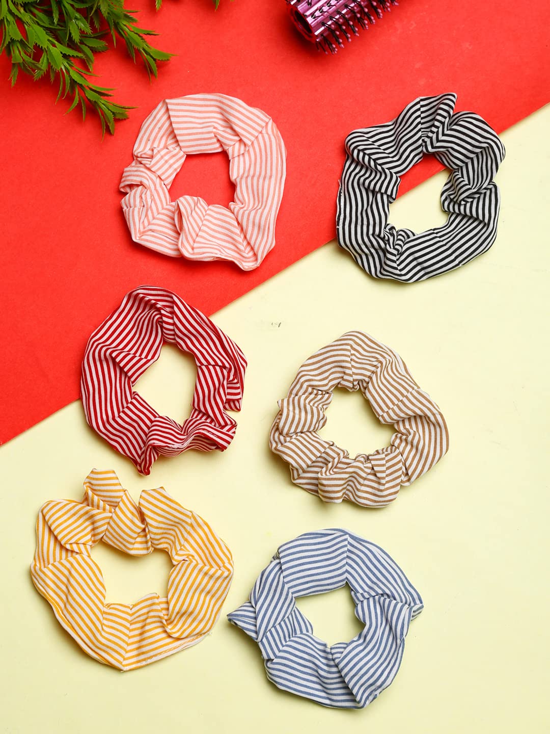 Yellow Chimes Scrunchies for Women Hair Accessories for Women 6 Pcs Satin Scrunchies Set Floral Print Rubber Bands Multicolor Scrunchie Ponytail Holders Hair Ties for Women and Girls Gifts for Women and Girls