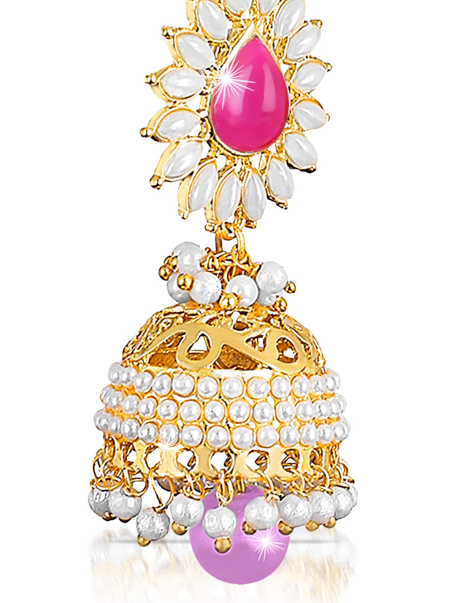 Yellow Chimes Ethnic Gold Plated Traditional Pearl Moti Jhumka Earrings for Women and Girls