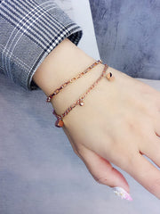 Yellow Chimes Chain Bracelet for Women Rose Gold-Plated Stainless Steel Layered Link Chain Bracelet For Women and Girls