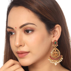 Yellow Chimes Earrings for Women and Girls Traditional Chandbali Earrings Gold Plated | Beads Drop Temple Earrings | Birthday Gift for girls and women Anniversary Gift for Wife (Style 4)