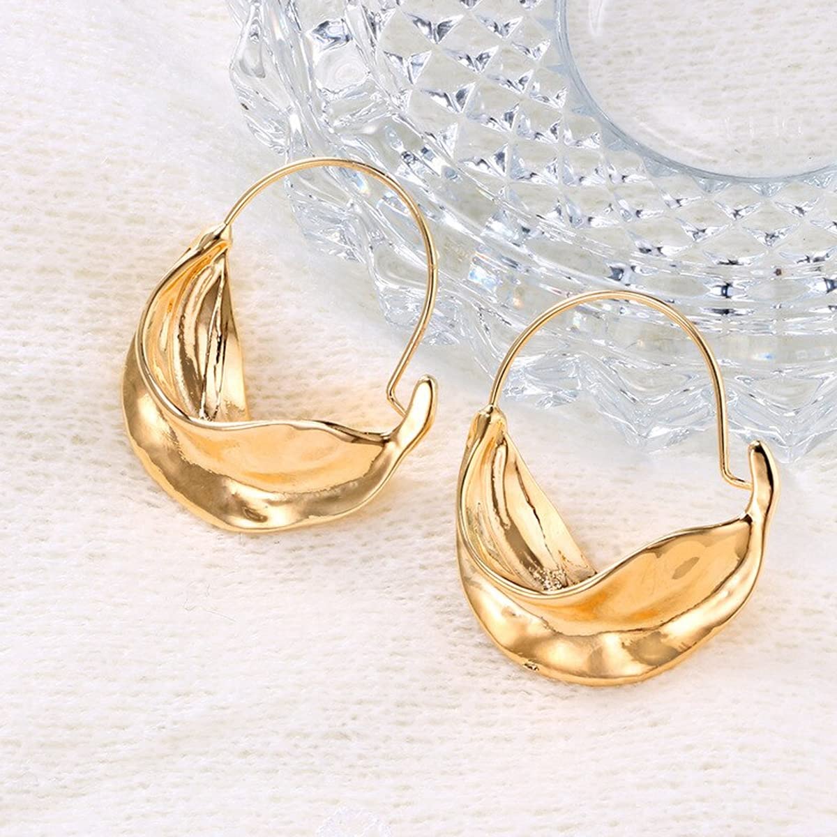 Yellow Chimes Earrings For Women Gold Toned Twisted Huggie Earrings For Women and Girls