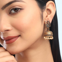 Yellow Chimes Earrings for Women and Girls Traditional Jhumka Earrings | Oxidised Gold Plated Dancing Doll Jhumka Jhumki Earrings for Women I Birthday Gift For Girls Anniversary Gift for Wife