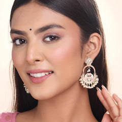 Yellow Chimes Earrings for Women and Girls Meenakari Chandbali | Gold Plated Pink Meenakari Chandbali Earrings | Birthday Gift for girls and women Anniversary Gift for Wife