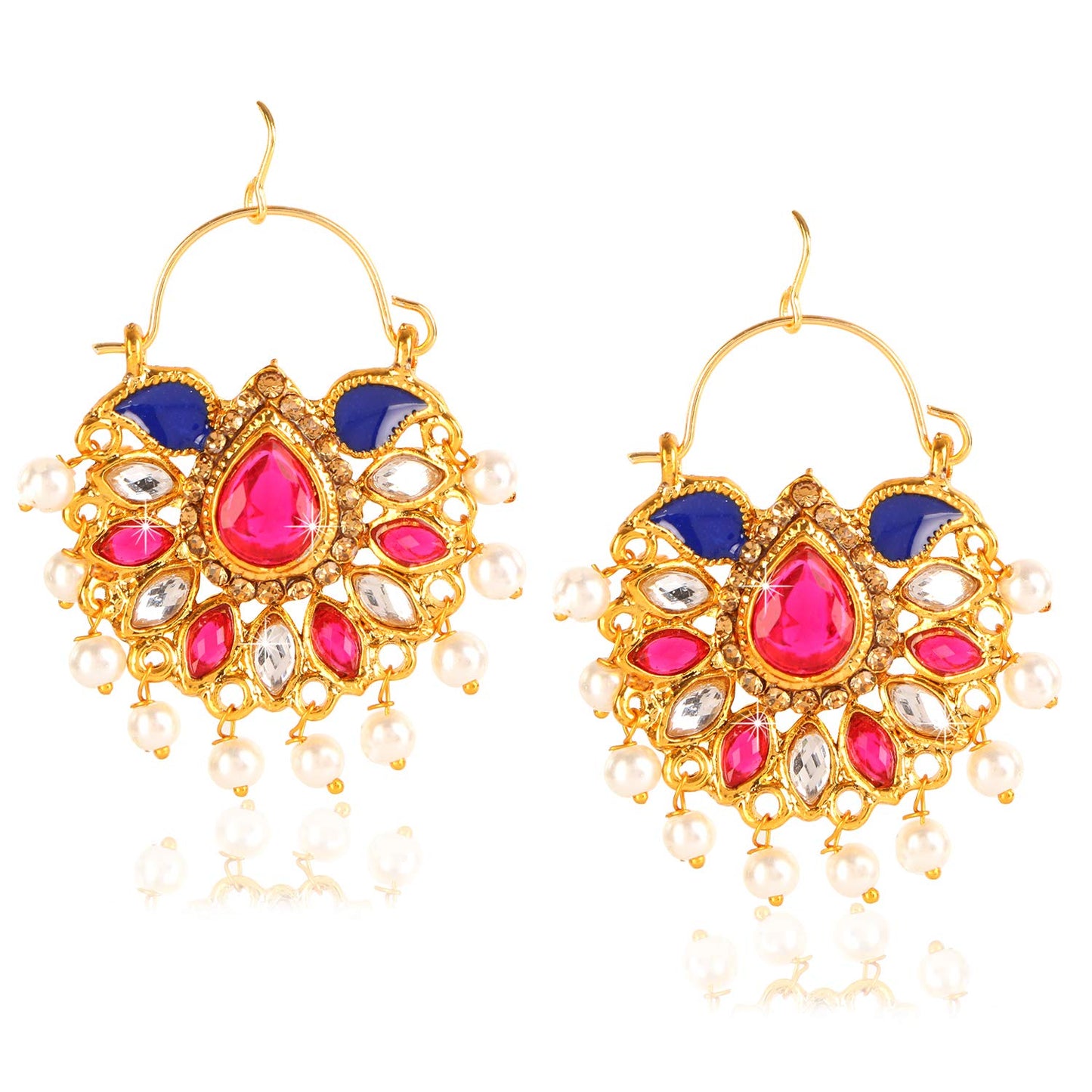 Yellow Chimes Traditional Gold Plated Chandbali Earrings for Women and Girls