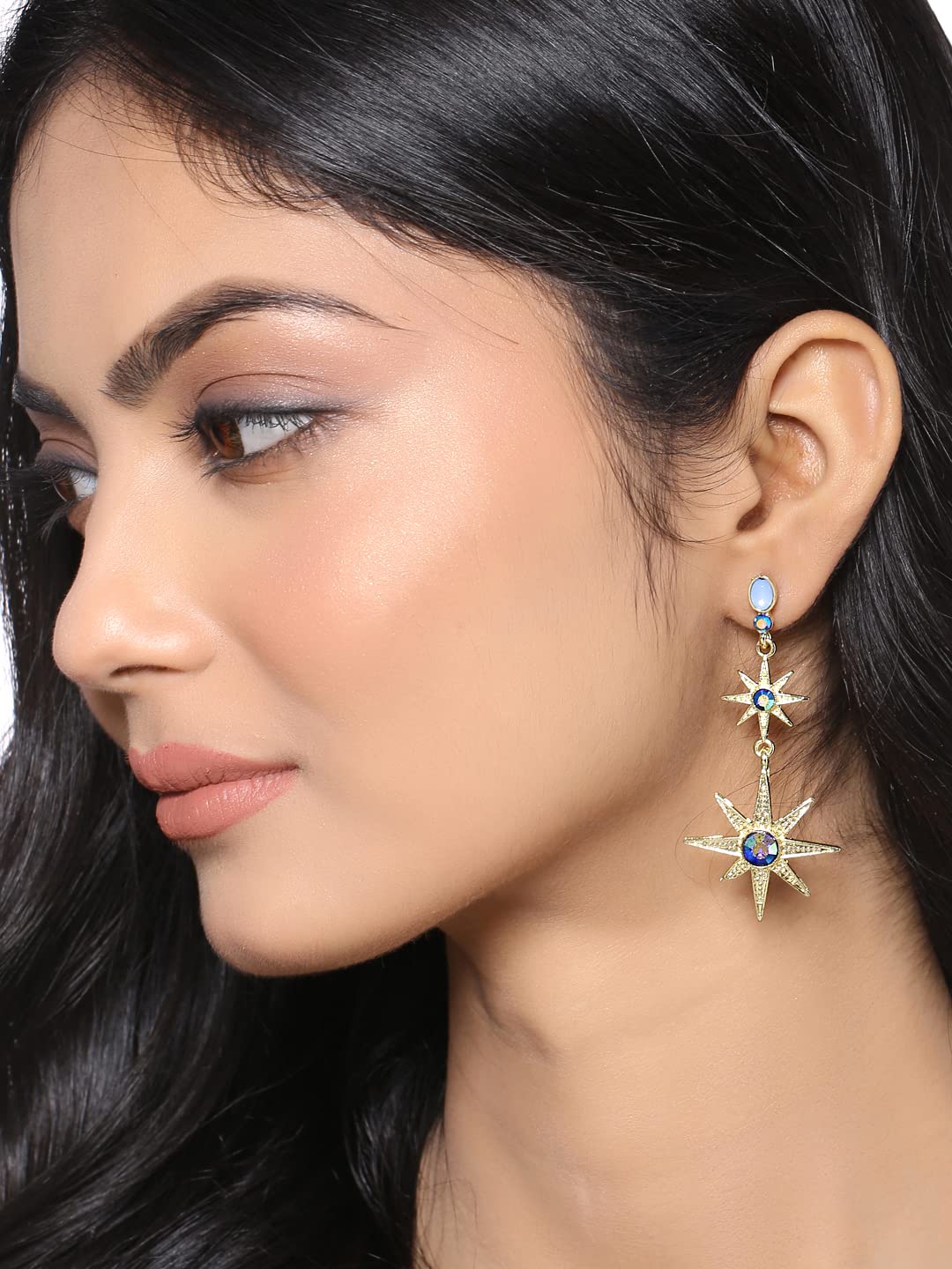 Yellow Chimes Earrings for Women and Girls Drop Earrings for Girls| Gold Plated Star & Moon Shaped Drop Earrings | Birthday Gift for girls and women Anniversary Gift for Wife