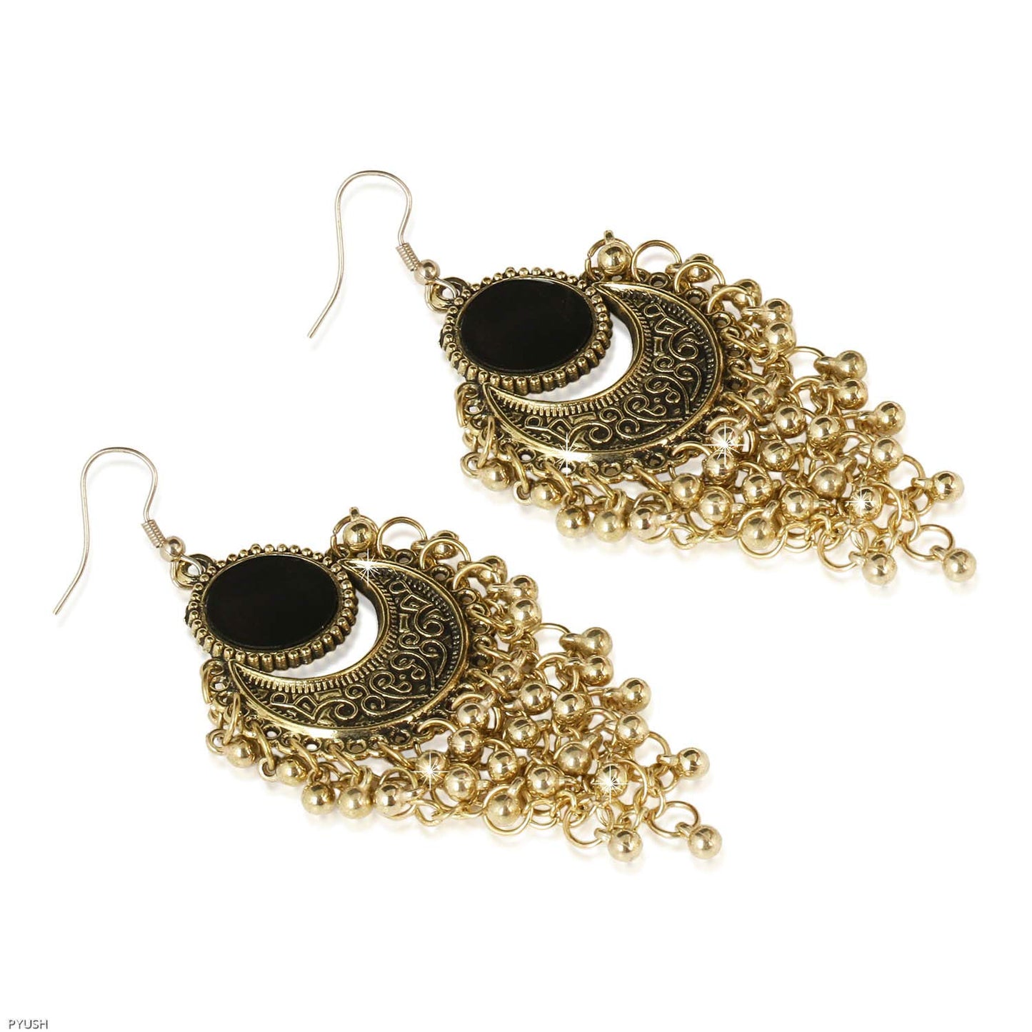 Yellow Chimes Stylish Oxidized Combo Set Silver Golden Chandbali Earrings for Women and Girls