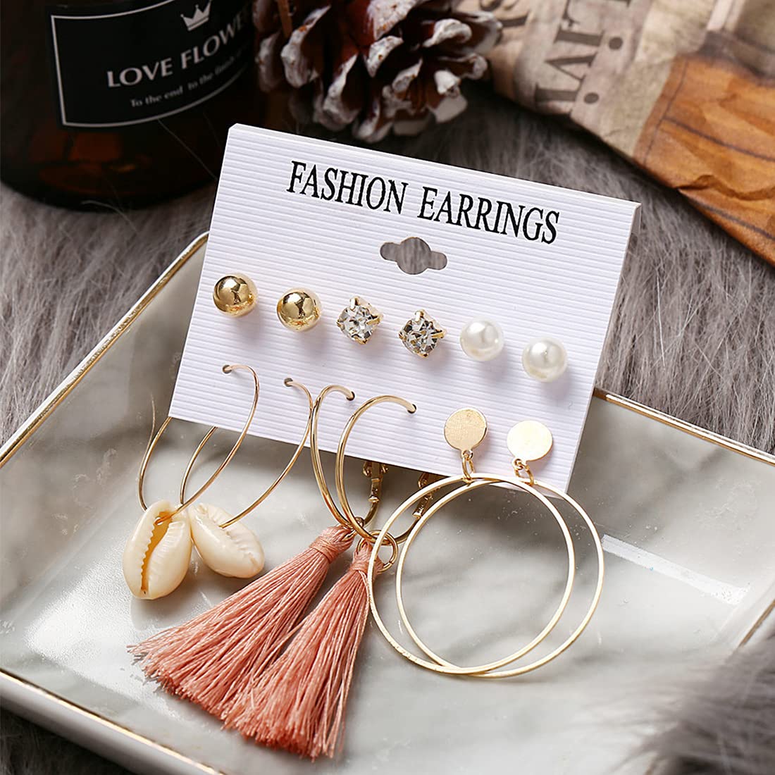 Yellow Chimes Combo of Latest Fashion Stylish Stud Hoops Earrings for Women and Girls, Gold, Medium (YCFJER-HPSTUD-C-GL)