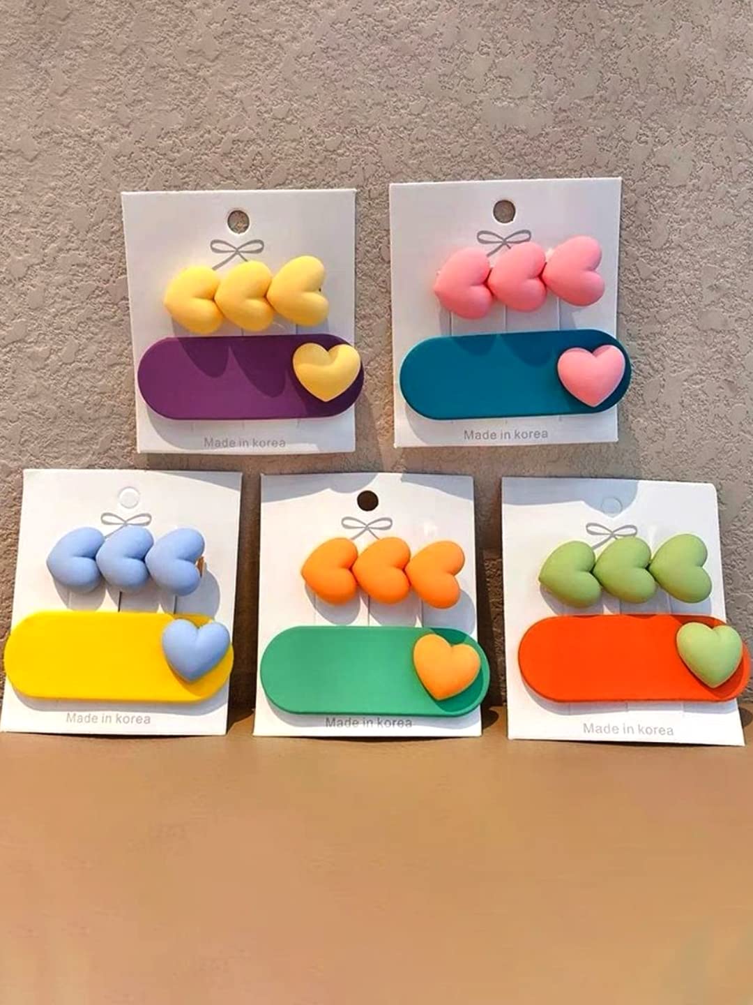 Melbees by Yellow Chimes Hair Clips for Girls Kids Hair Accessories for Girls Baby's Hair Clip Heart Shaped 10 PCS Multicolor Alligator Hair Clips For Hair Alligator Clips for Girls Kids Teens Toddlers