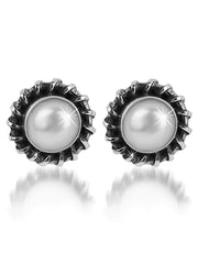 Yellow Chimes Gemstone Pearl 925 Sterling Silver Hallmark and Certified Purity Studs Earrings for Women and Girls