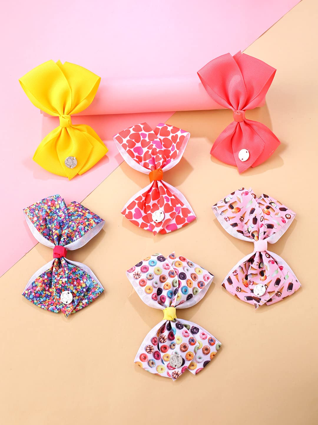 Melbees by Yellow Chimes Hair Clips for Girls Kids Hair Accessories for Girls Hair Clip Alligator Clips Set of 6 PCS Multicolor Cute Bow Hair Clips for Baby Girls Baby Hair Clips For Kids Toddlers