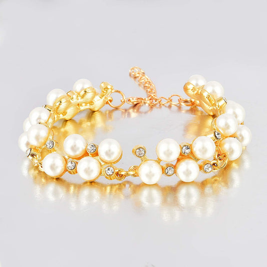 Yellow Chimes Adorable Pearl Bracelet For Women And Girls.