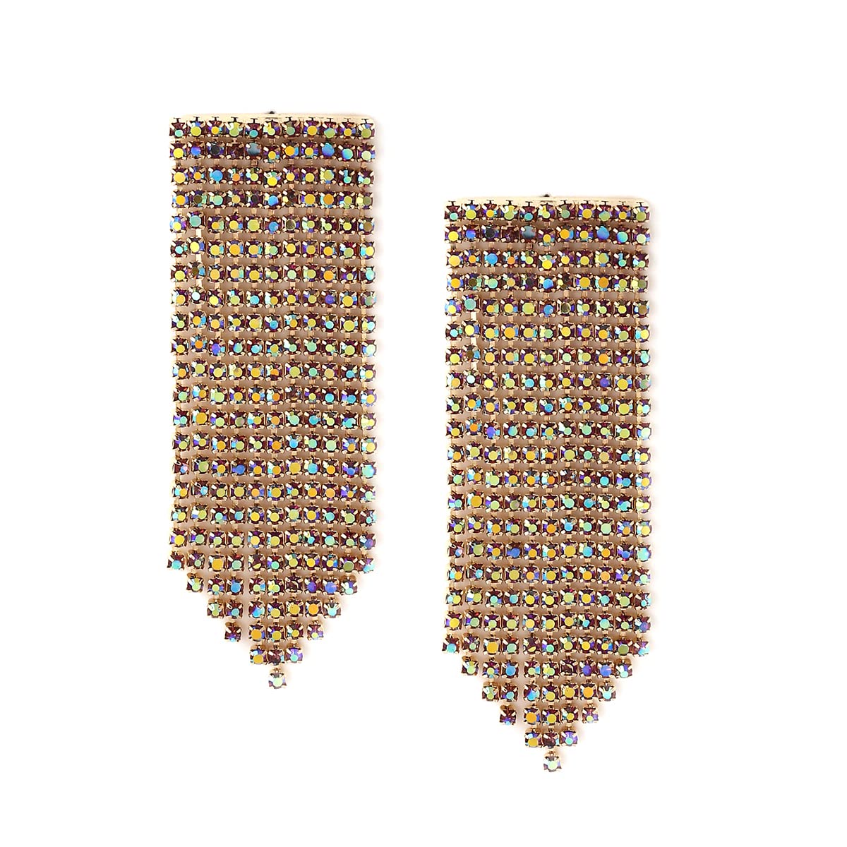 Yellow Chimes Earrings For Women Gold Toned Sparkling Crystal Studded Linear Chain Dangling Earrings For Women and Girls