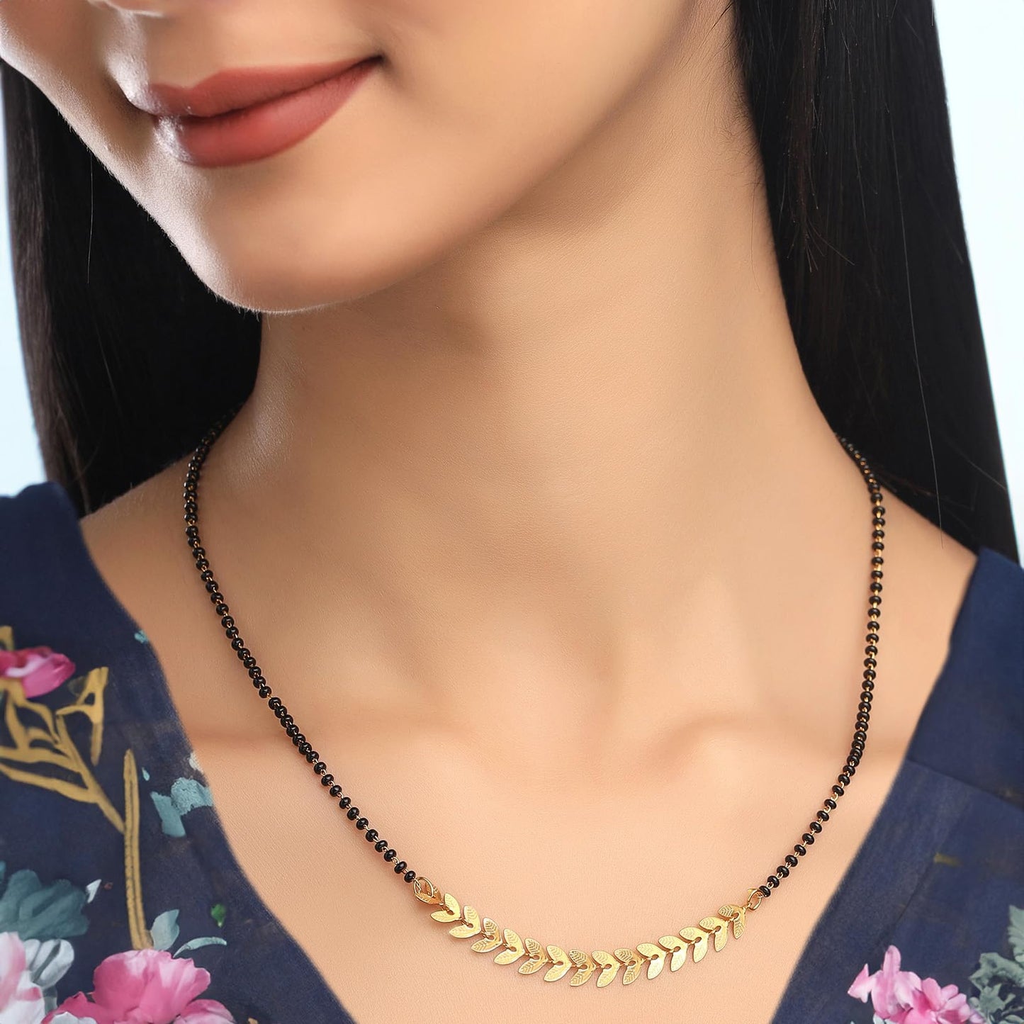 Yellow Chimes Mangalsutra for Women Combo of 3 Pcs Gold Plated Black Beads Mangal Sutra Pendant Necklace for Women and Girls.