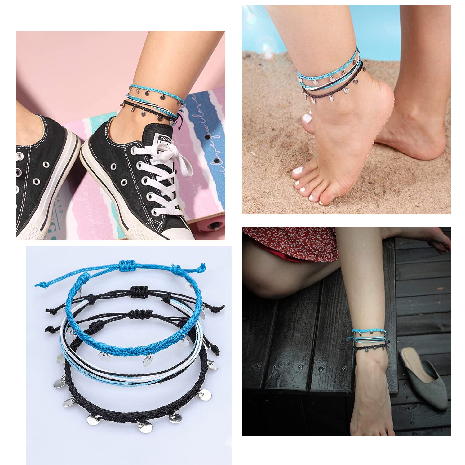 Amazon.com: Wekicici 3pcs Lock Ankle Bracelet Silver Boho Anklet Layered  Chain Anklets for Women Girls Foot Accessories for Women Girl: Clothing,  Shoes & Jewelry