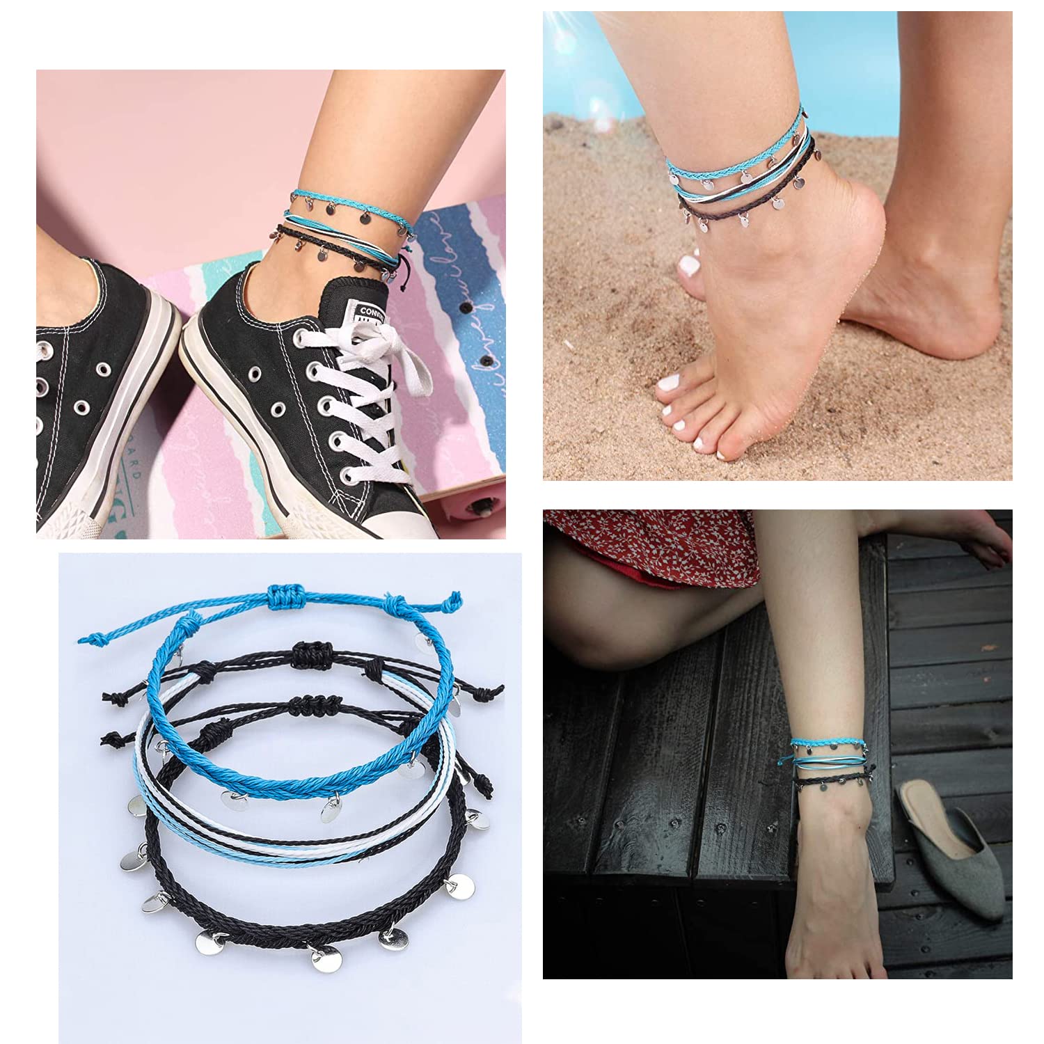 Cute deals braided anklets