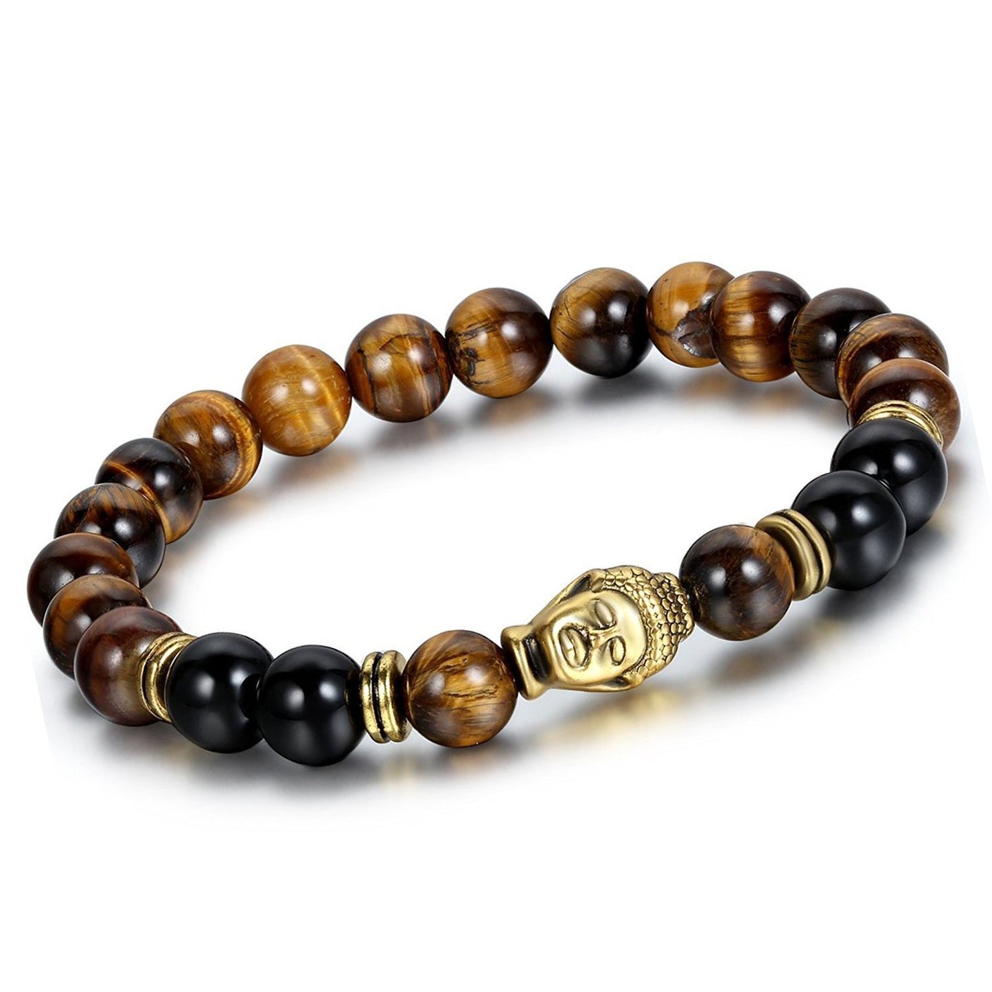 Yellow Chimes Bracelets for Men and Boys Brown Beads Bracelet for Men | D'Vine Buddha Beads Bracelet Reiki Onyx Charm Mens Bracelet | Birthday Gift for Men and Boys Anniversary Gift for Husband